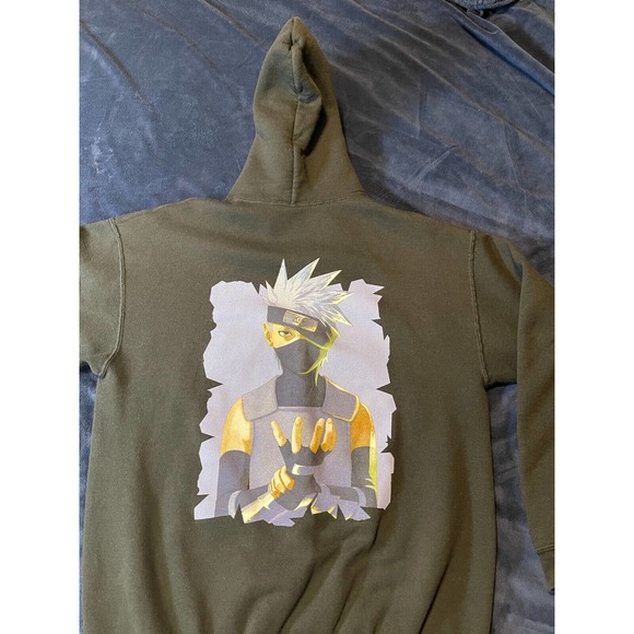 Naruto Shippuden Naruto HaTake Kakashi 20th Anniversary Black Hoodie Sz M - Picture 10 of 13